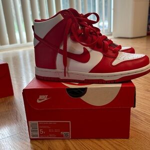 Nike Kids Red and White Sneakers